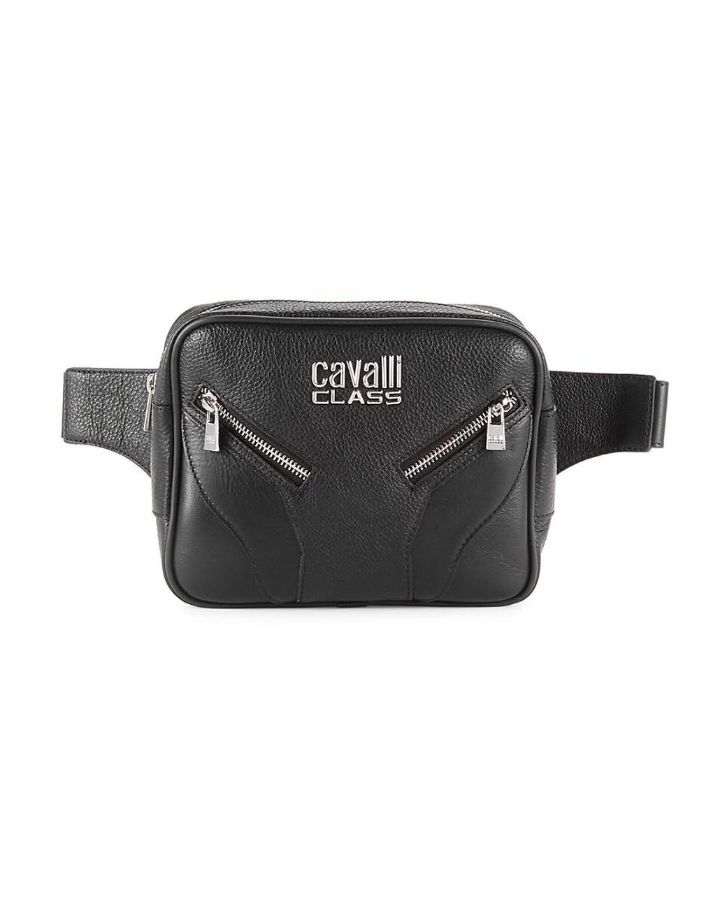 Class Roberto Cavalli Torino Leather Belt Bag in Black for Men | Lyst