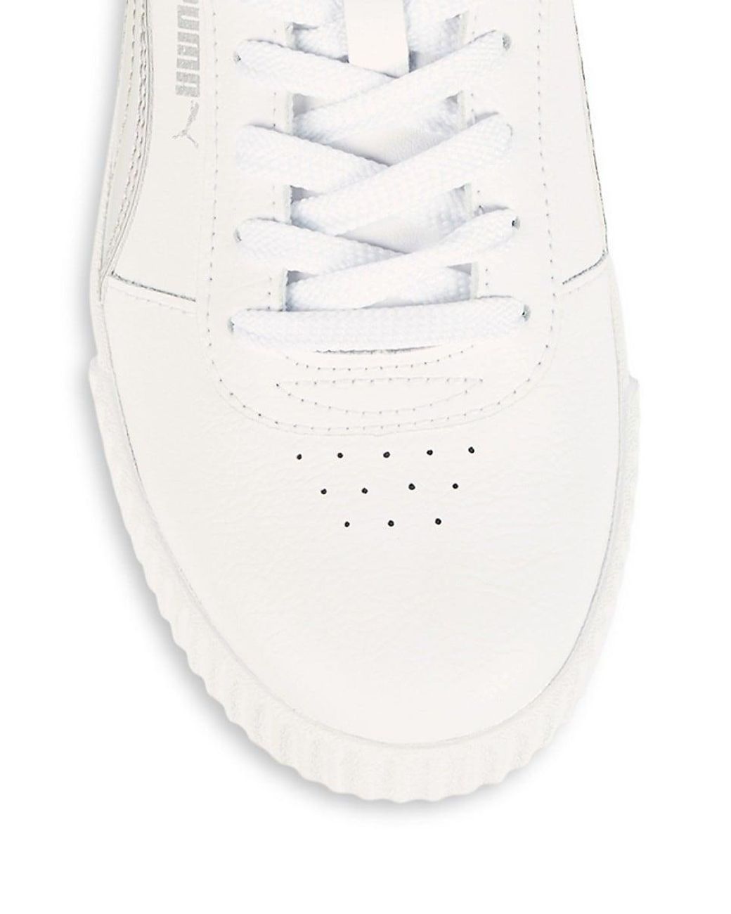 PUMA Leather Carina Iridescent Stripe Low-top Sneakers in White | Lyst