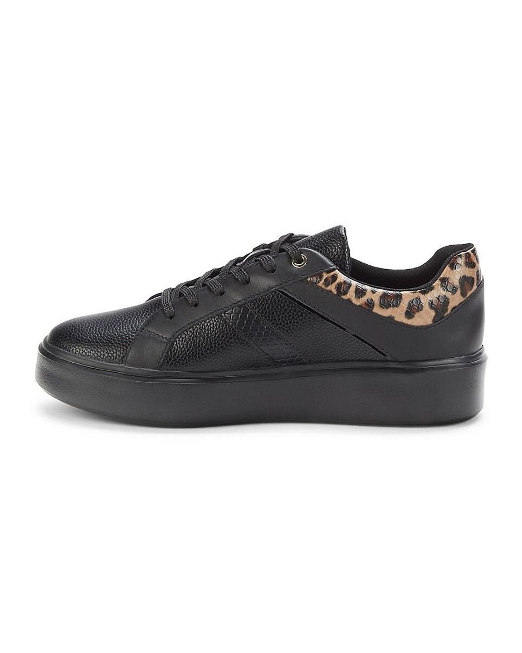 Geox Leopard Print Platform Sneakers in Black | Lyst Canada