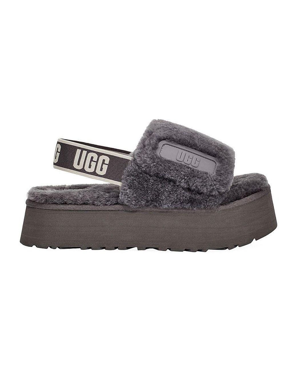 UGG Disco Sheepskin Slingback Slides in Gray | Lyst