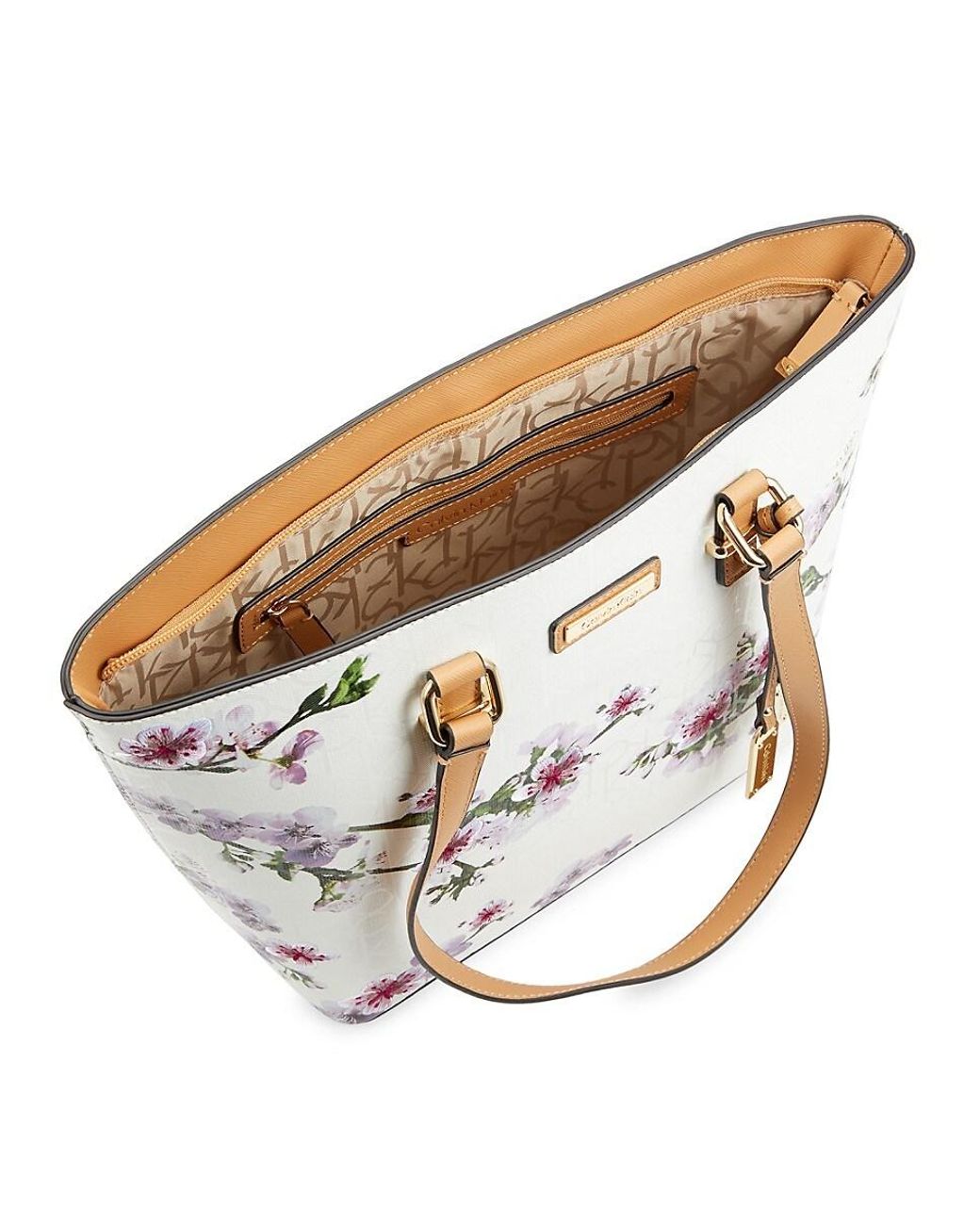 Calvin klein white floral purse 2025