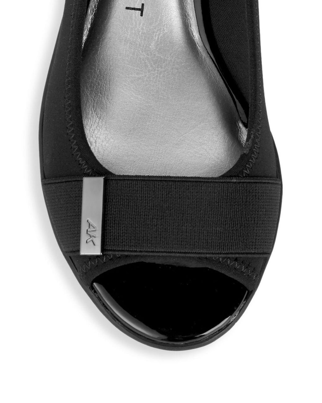 Anne Klein Jinnett Peep toe Wedge Shoes in Black Lyst UK