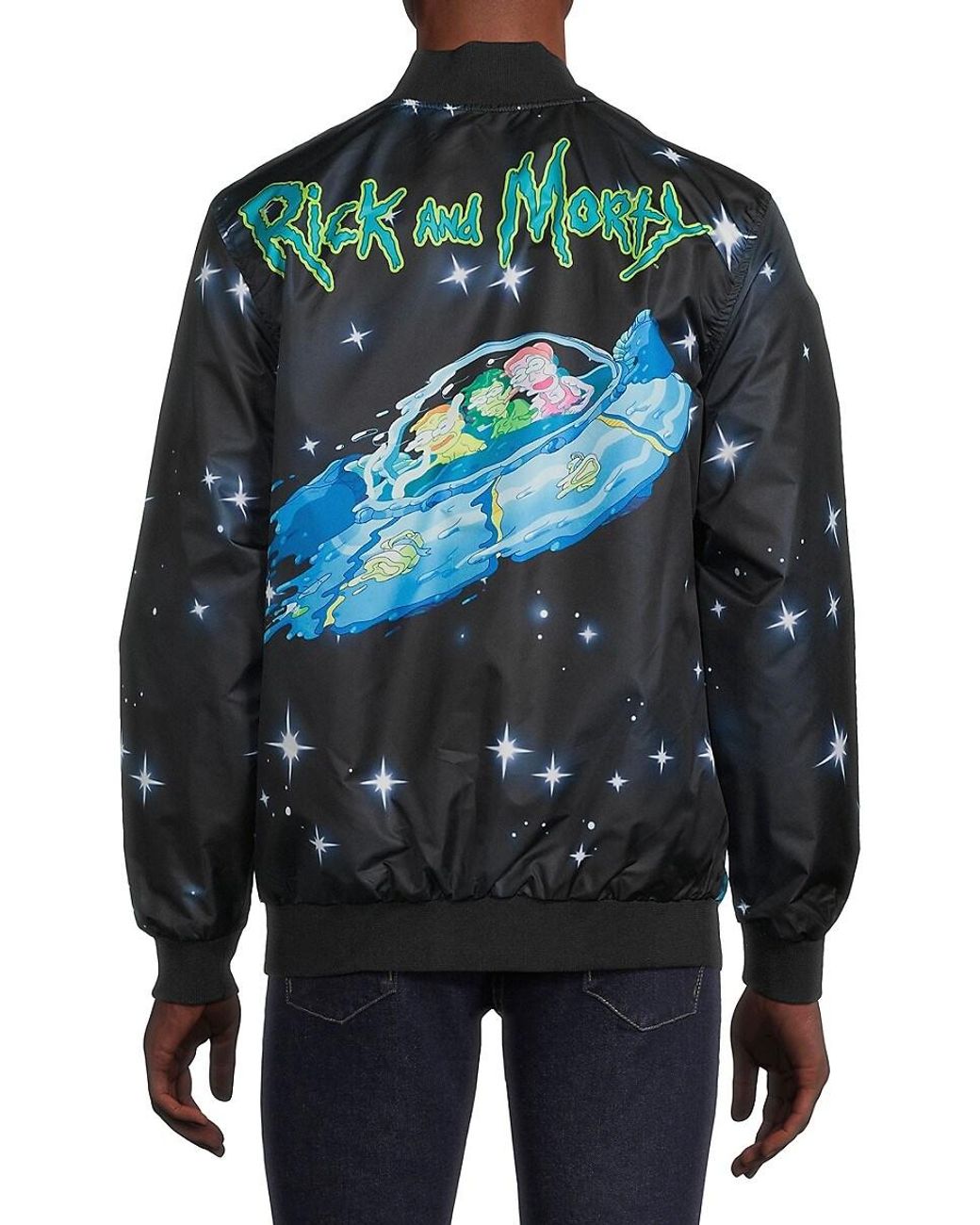 Members Only Rick Morty Graphic Bomber Jacket in Blue for Men Lyst UK