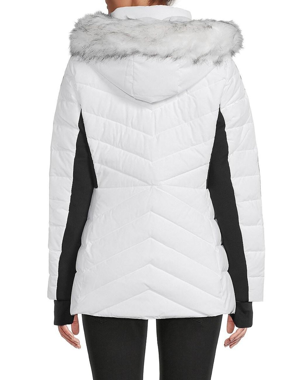 MICHAEL Michael Kors Missy Faux Fur Hood Puffer Jacket in White | Lyst  Canada