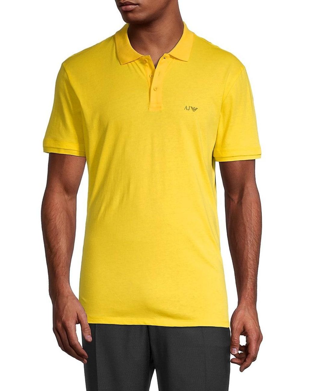 Armani Jeans Logo Polo in Yellow for Men | Lyst