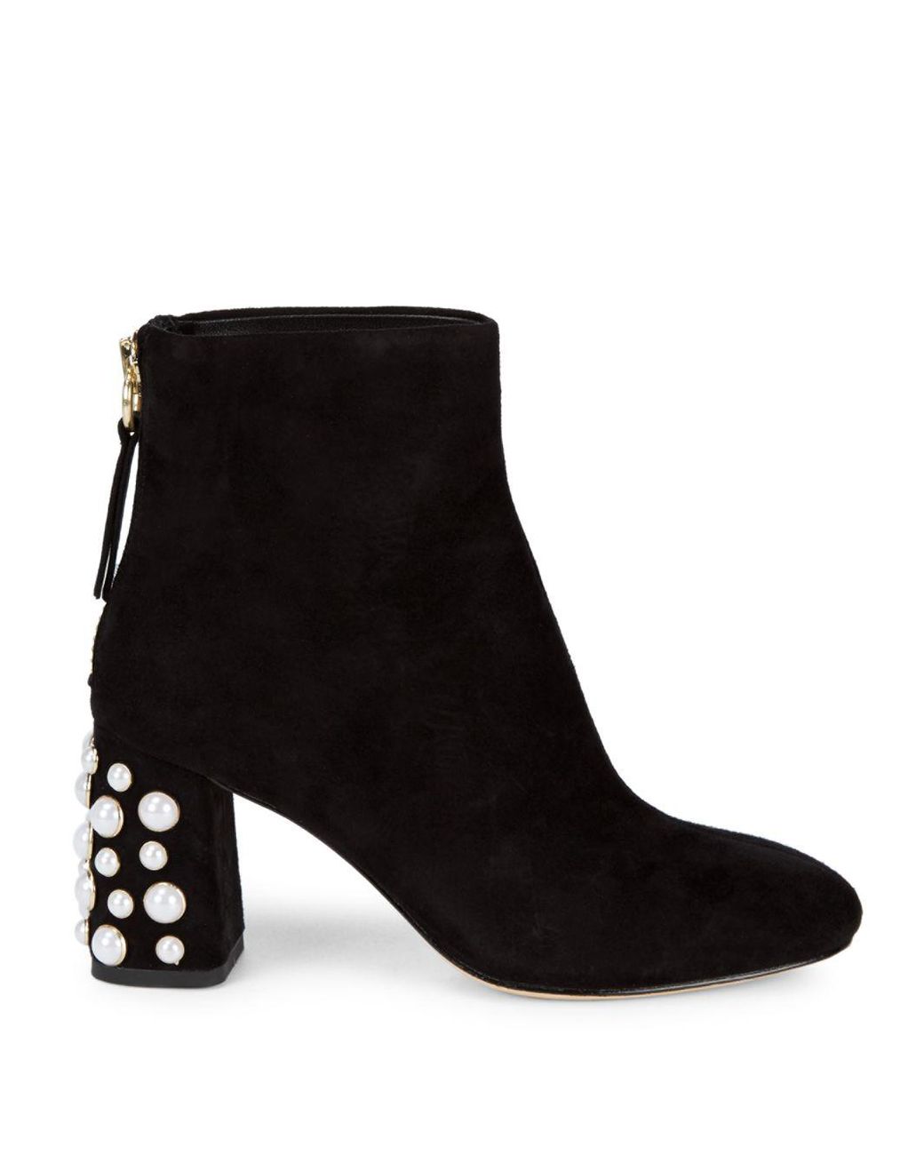 Alice Olivia Mulberry Pearl Heel Booties in Black Lyst