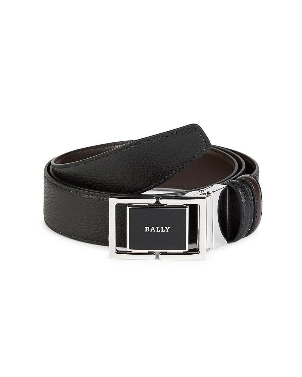 Bally Logo Leather Belt in Black for Men Lyst