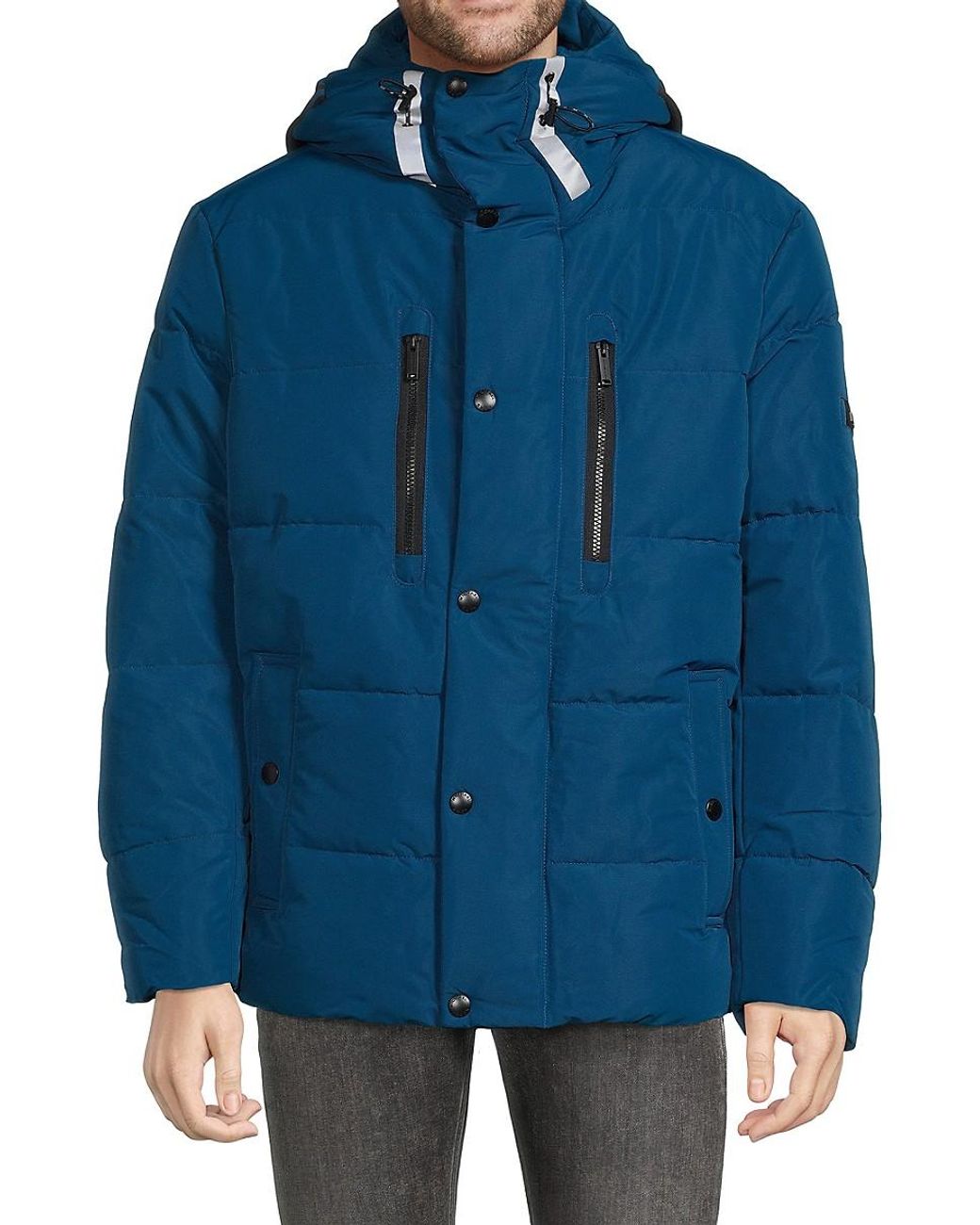 Michael kors blue puffer jacket deals
