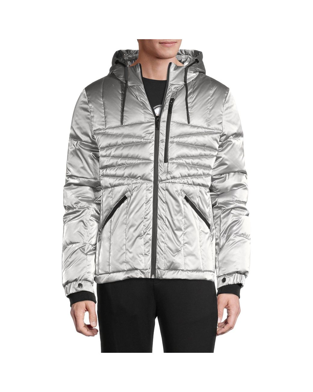 karl lagerfeld silver down padded jacket
