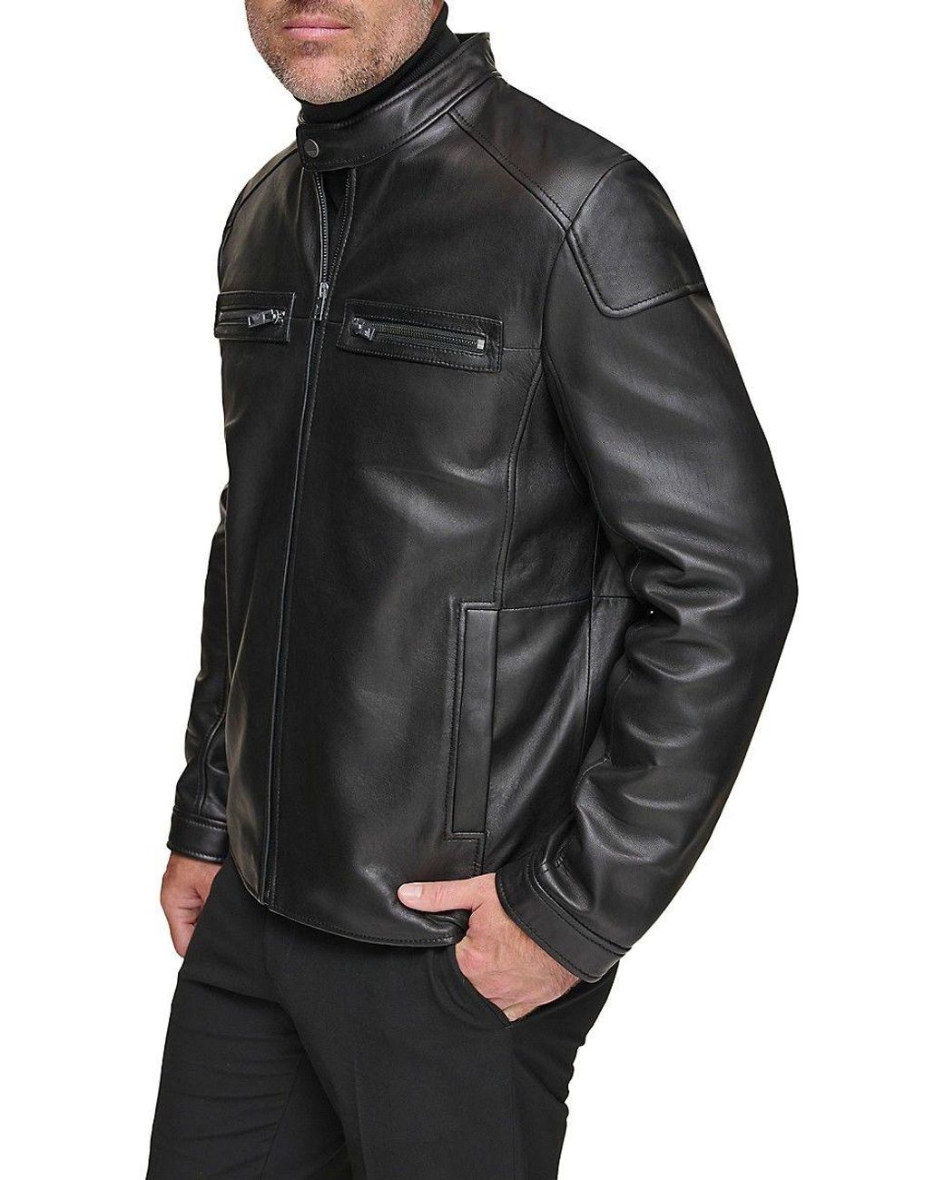 Andrew marc felicity hot sale leather moto jacket