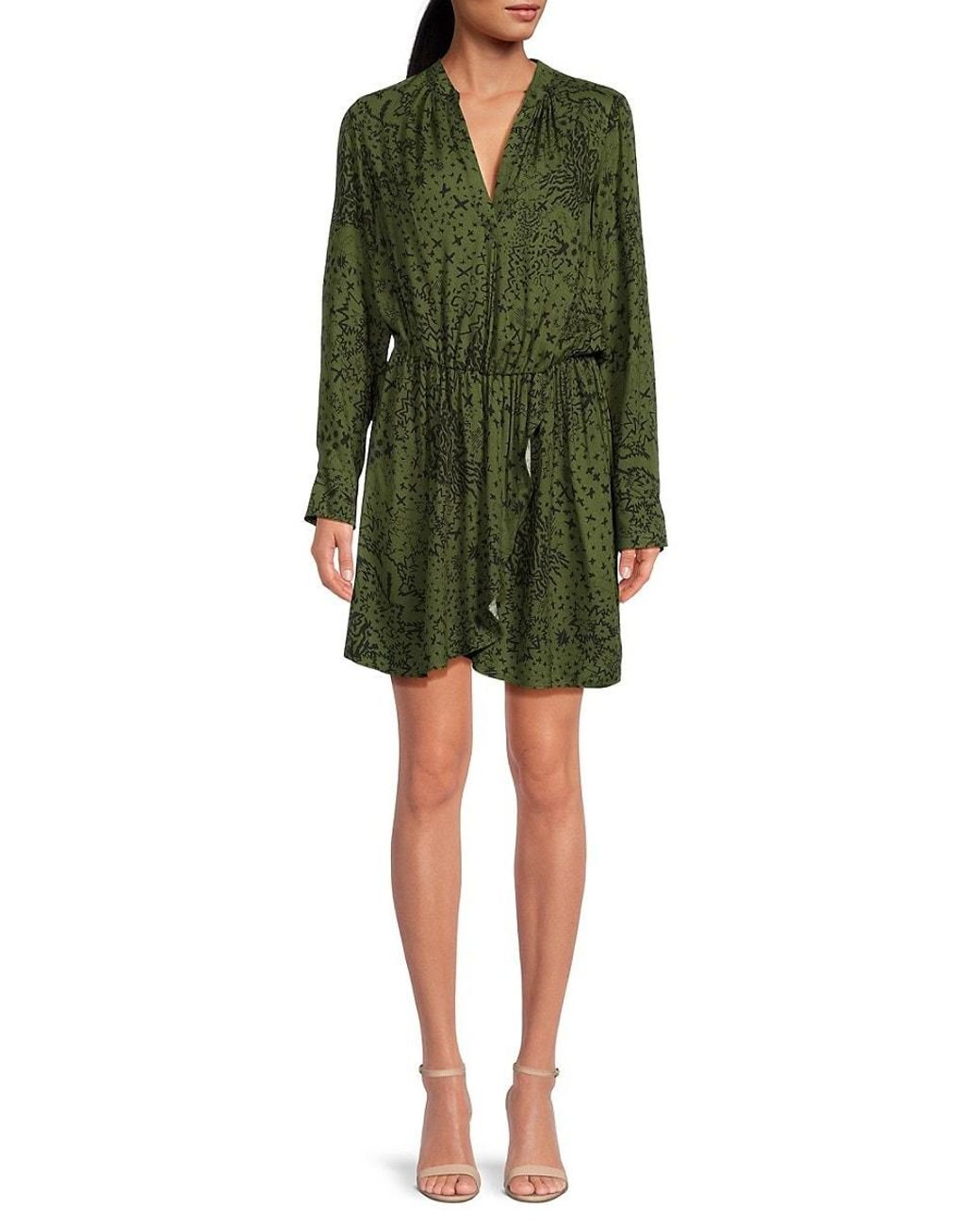 Zadig & Voltaire Rinka Print Mini Dress in Green | Lyst