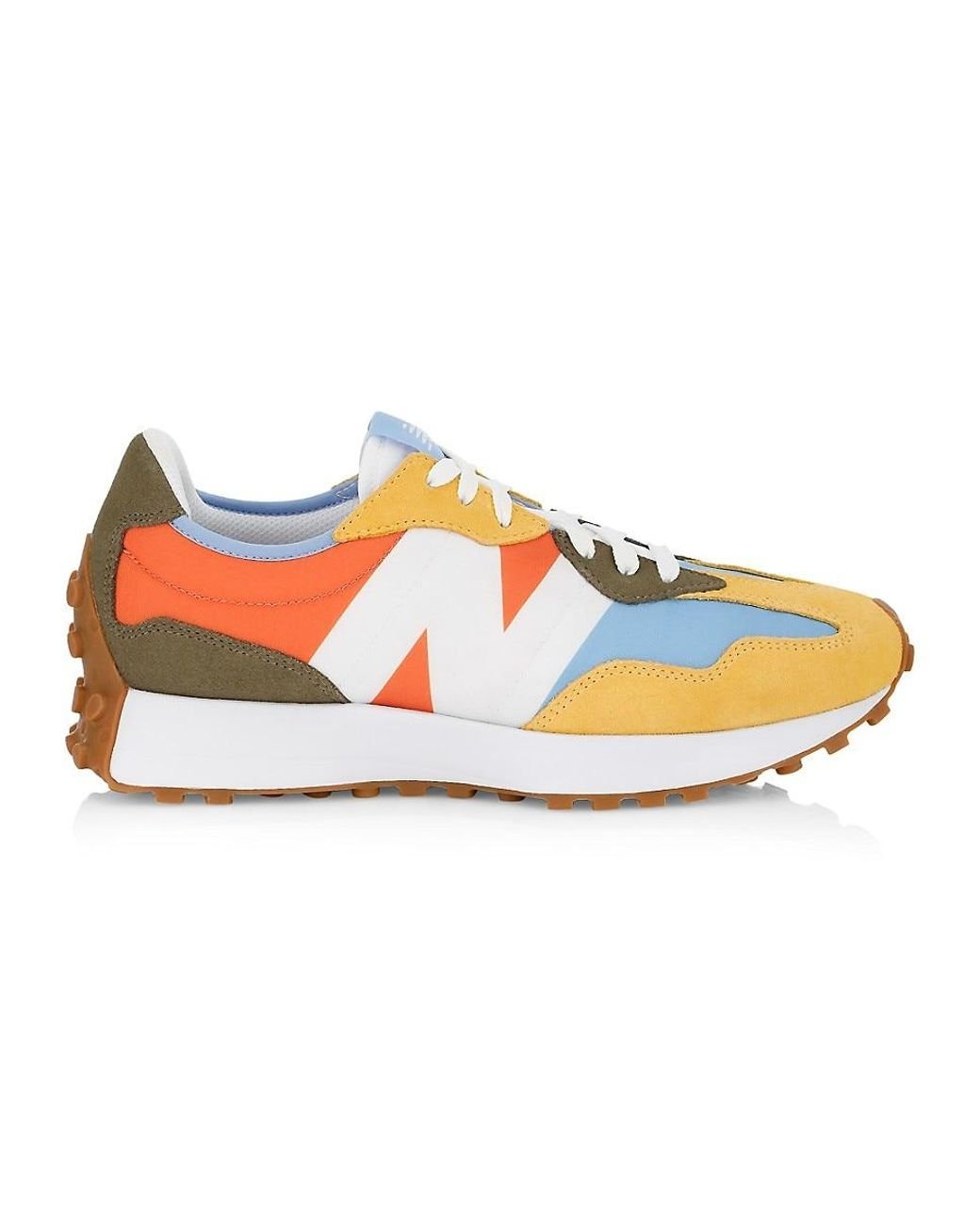 New Balance 327 Colorblocked Leather Sneakers for Men | Lyst UK
