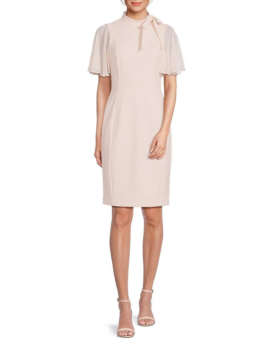 Calvin Klein Women's Off The Shoulder Sheath Dress Pink Size 10