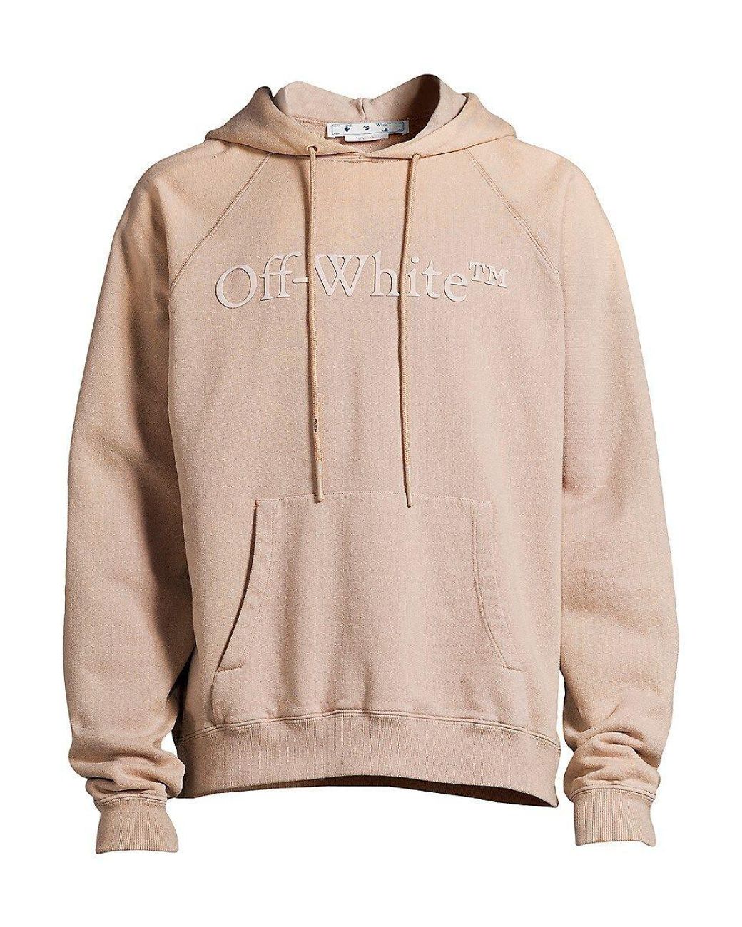 Off White c o Virgil Abloh Laundry Logo Hoodie in Natural for Men
