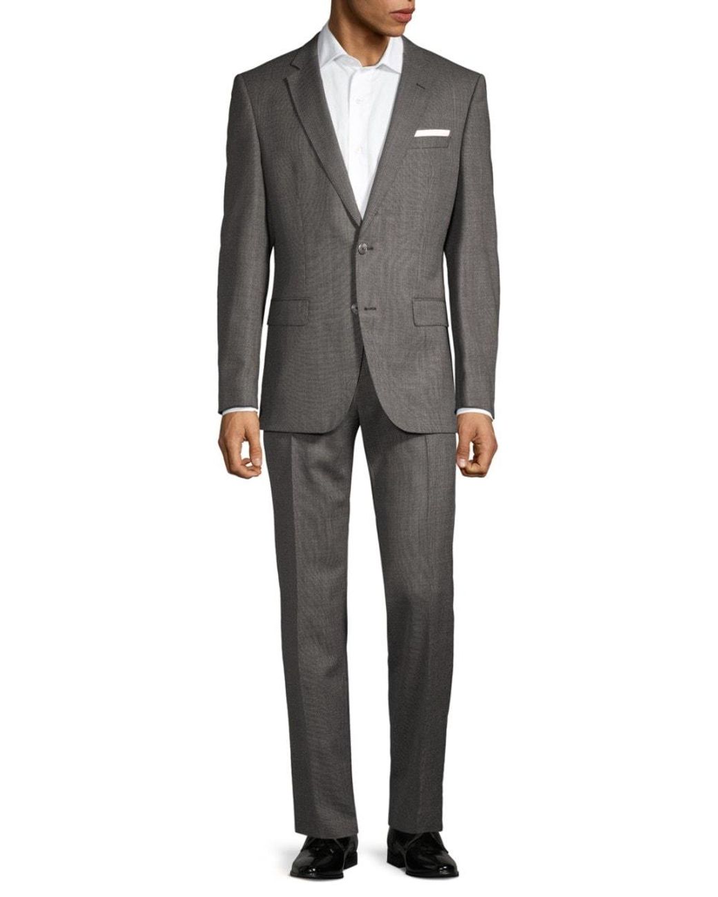 BOSS by HUGO BOSS Men's Slim-fit Lanificio Carlo Barbera Hutson Suit - Grey  - Size 46 R in Gray for Men | Lyst