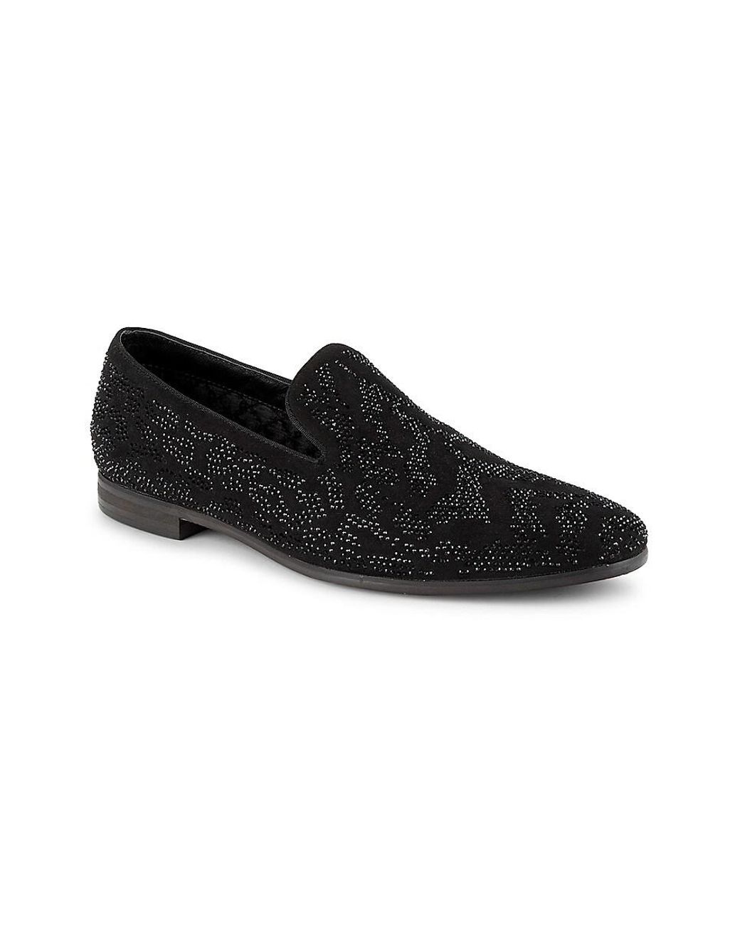 Steve Madden Dorean Embellished Smoking Slippers in Black for Men Lyst