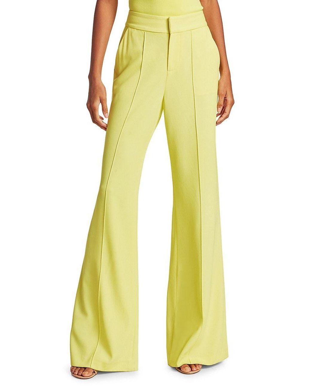 Alice + Olivia Alice + Olivia Dylan High-rise Wide Leg Pants in Yellow ...
