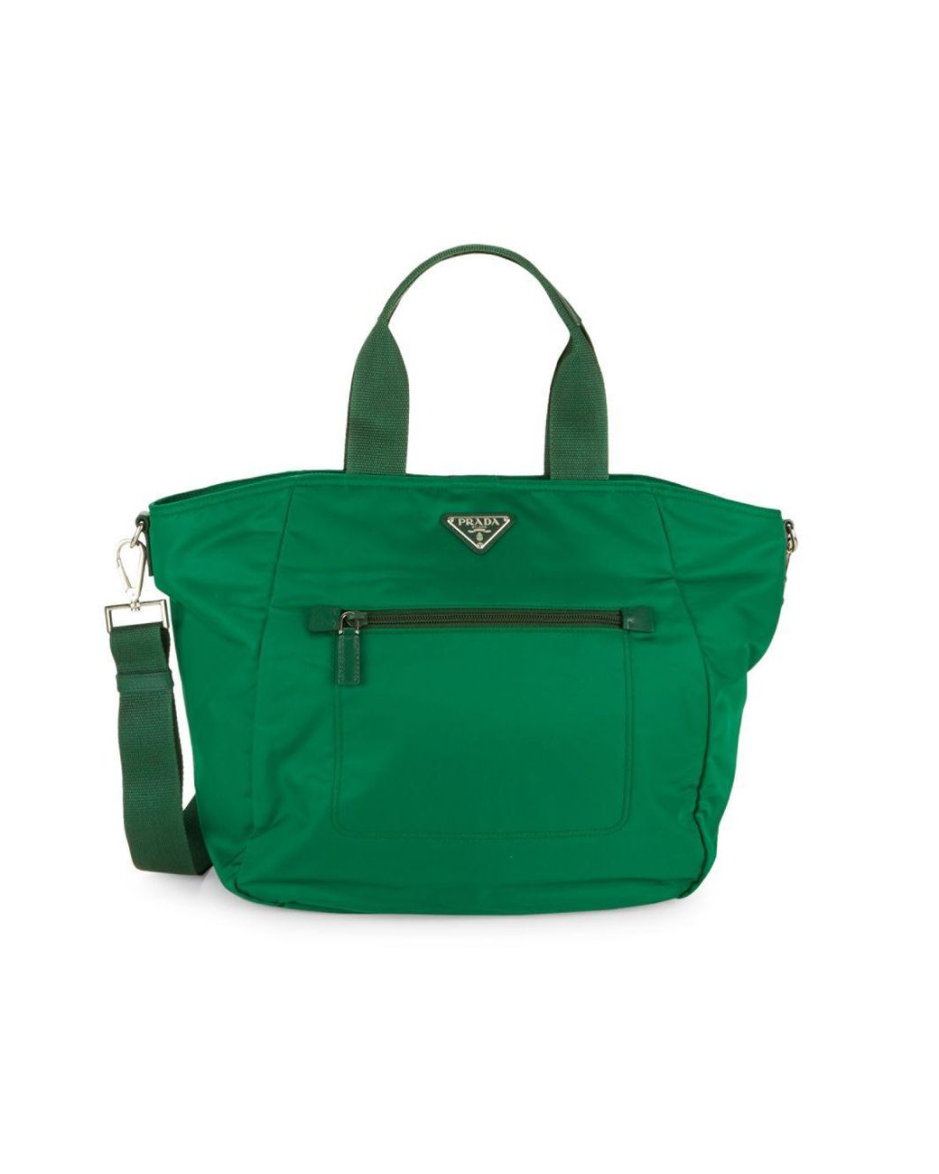 Prada Women's Green Nylon Two-way Tote Bag