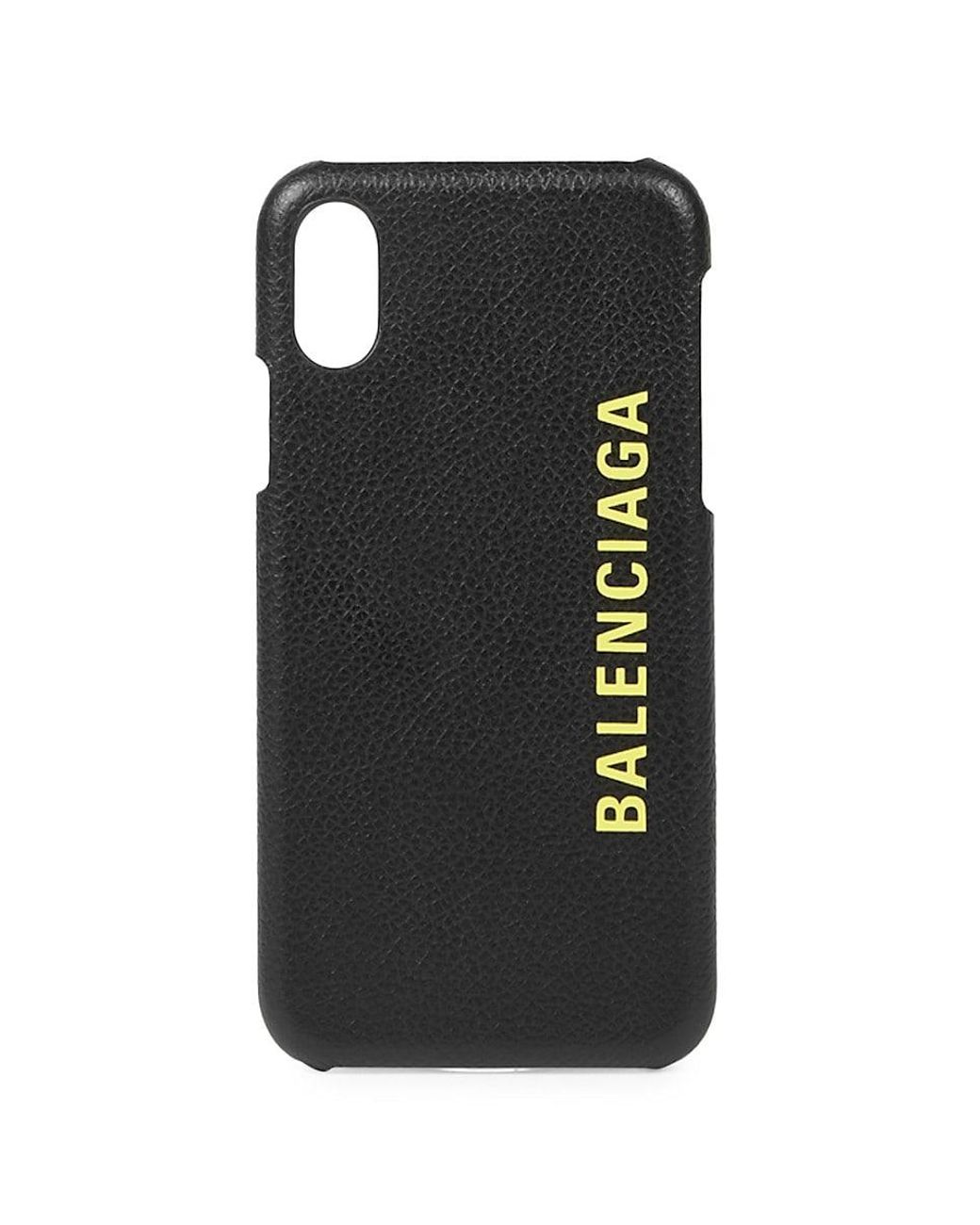 Balenciaga Cash Leather Iphone 10 Case in Black Lyst