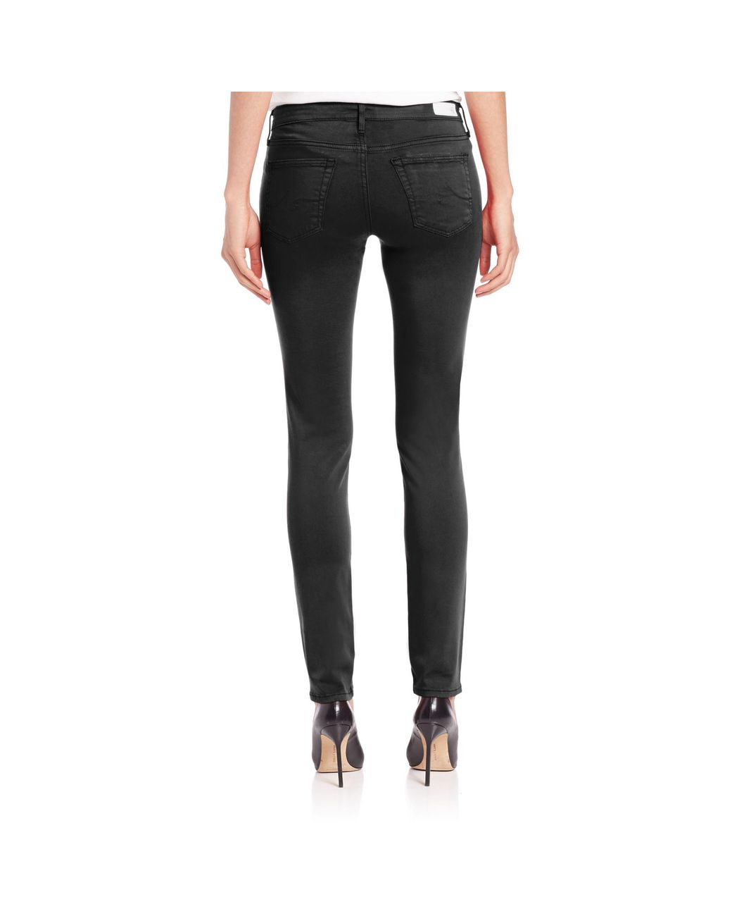 AG Jeans Sateen Stilt Cigarette Jeans in Black | Lyst