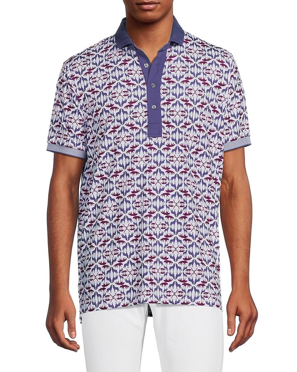 Greyson Wolf Labyrinth Contrast Polo in Blue for Men Lyst UK