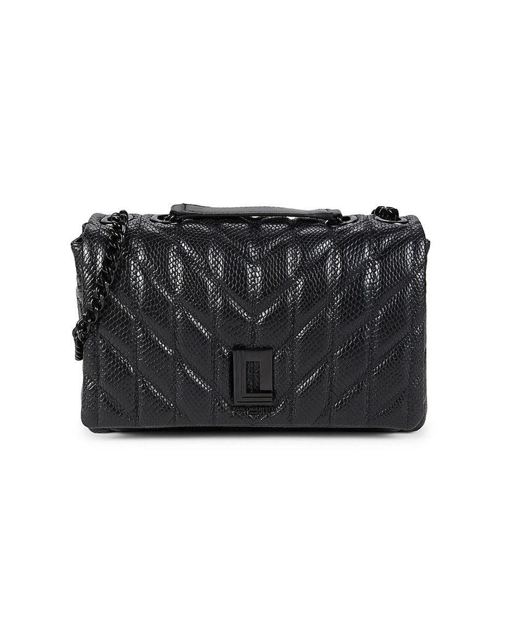 Karl Lagerfeld Lafayette Quilted Leather Shoulder Bag in Black Lyst