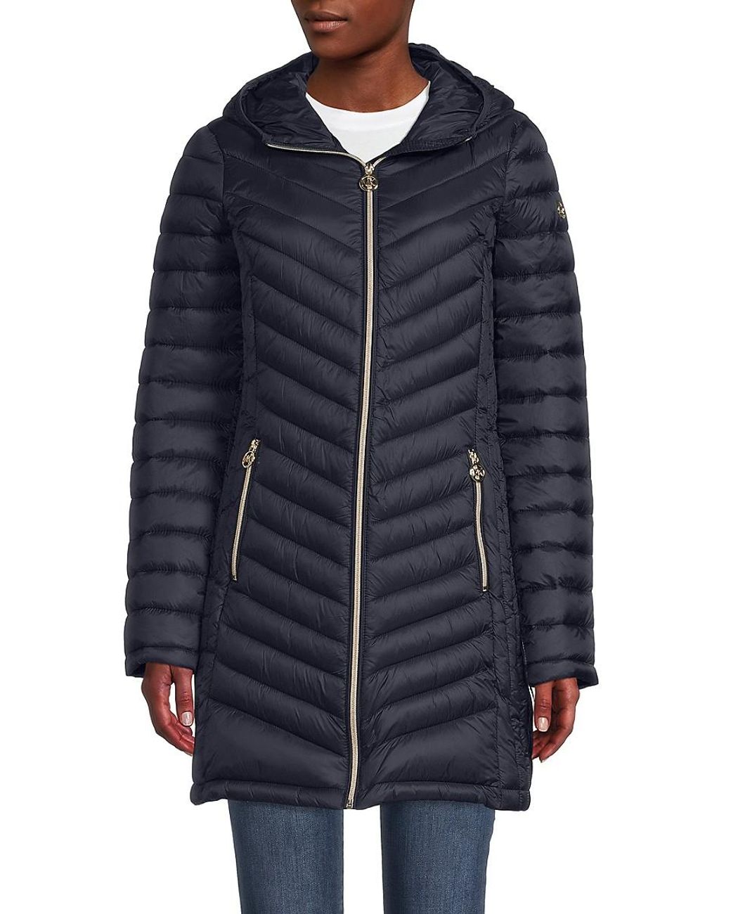 Michael kors longline padded coat sale
