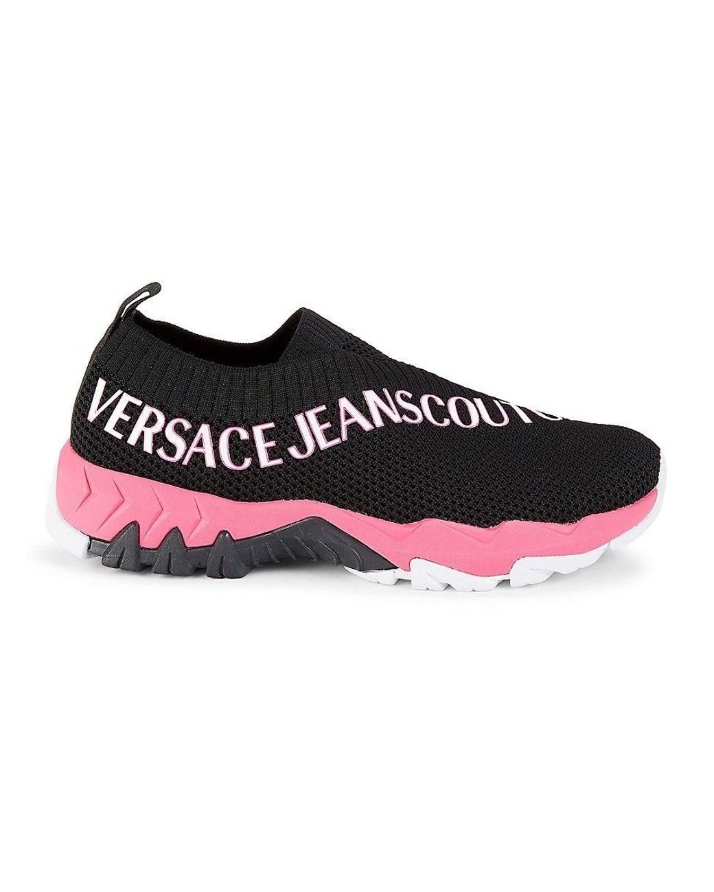 Versace Jeans Couture Ginza Logo Sock Sneakers in Red | Lyst