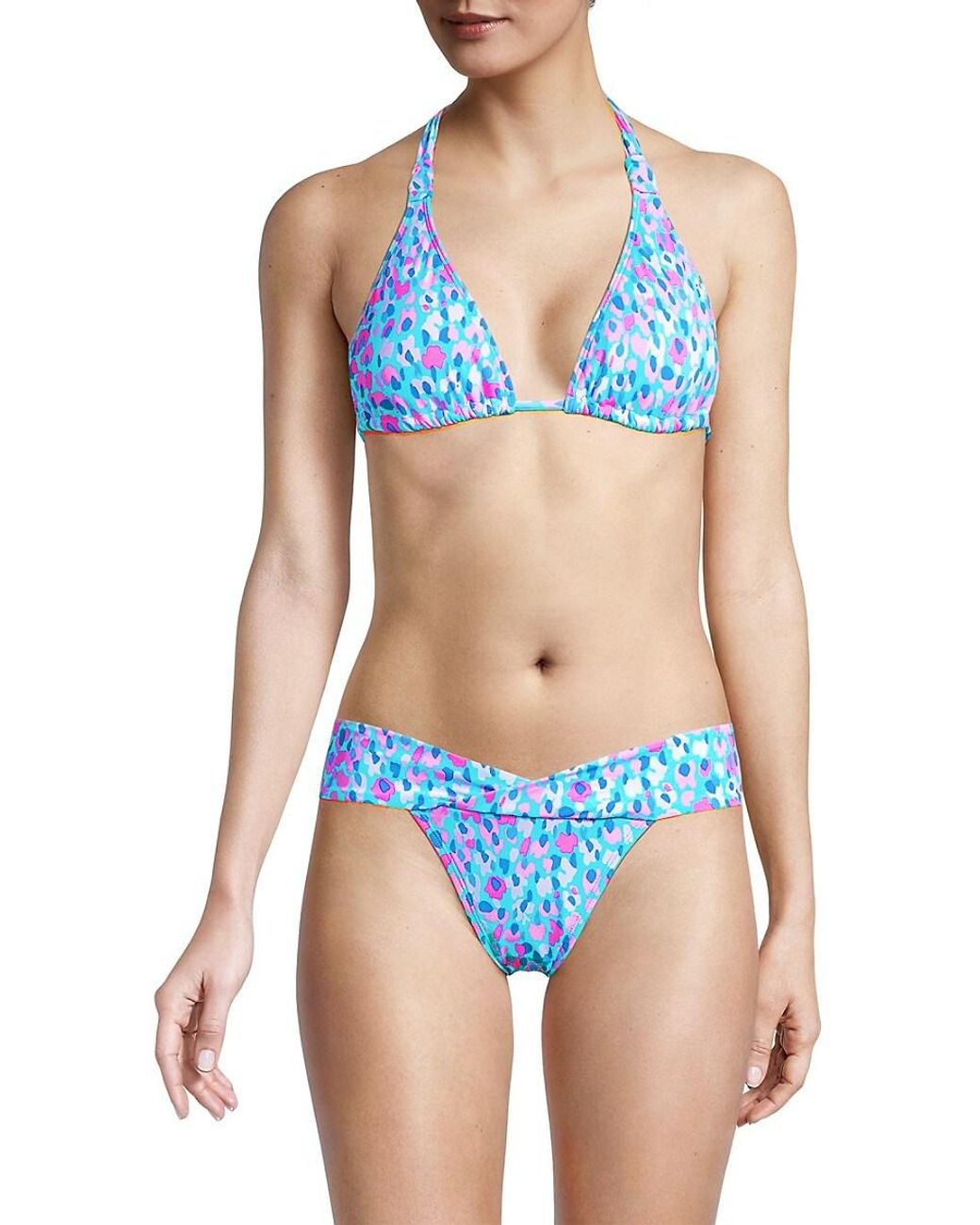 Lilly Pulitzer Flavie Halterneck Bikini Top in Blue Lyst