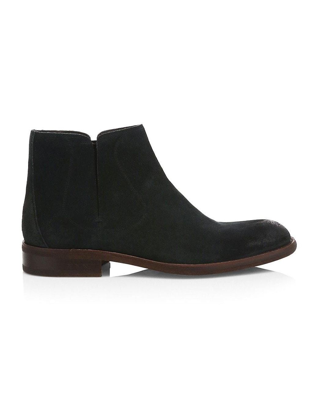 John Varvatos Star Usa Waverly Suede Chelsea Boots in Black for