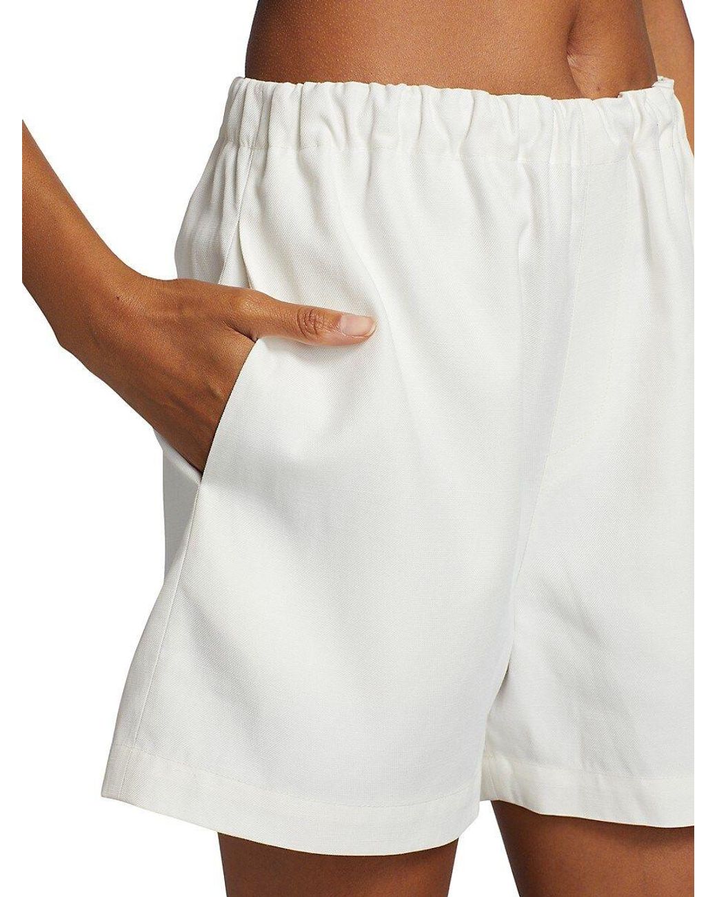 Loulou Studio Linen Blend Pull On Shorts in White Lyst