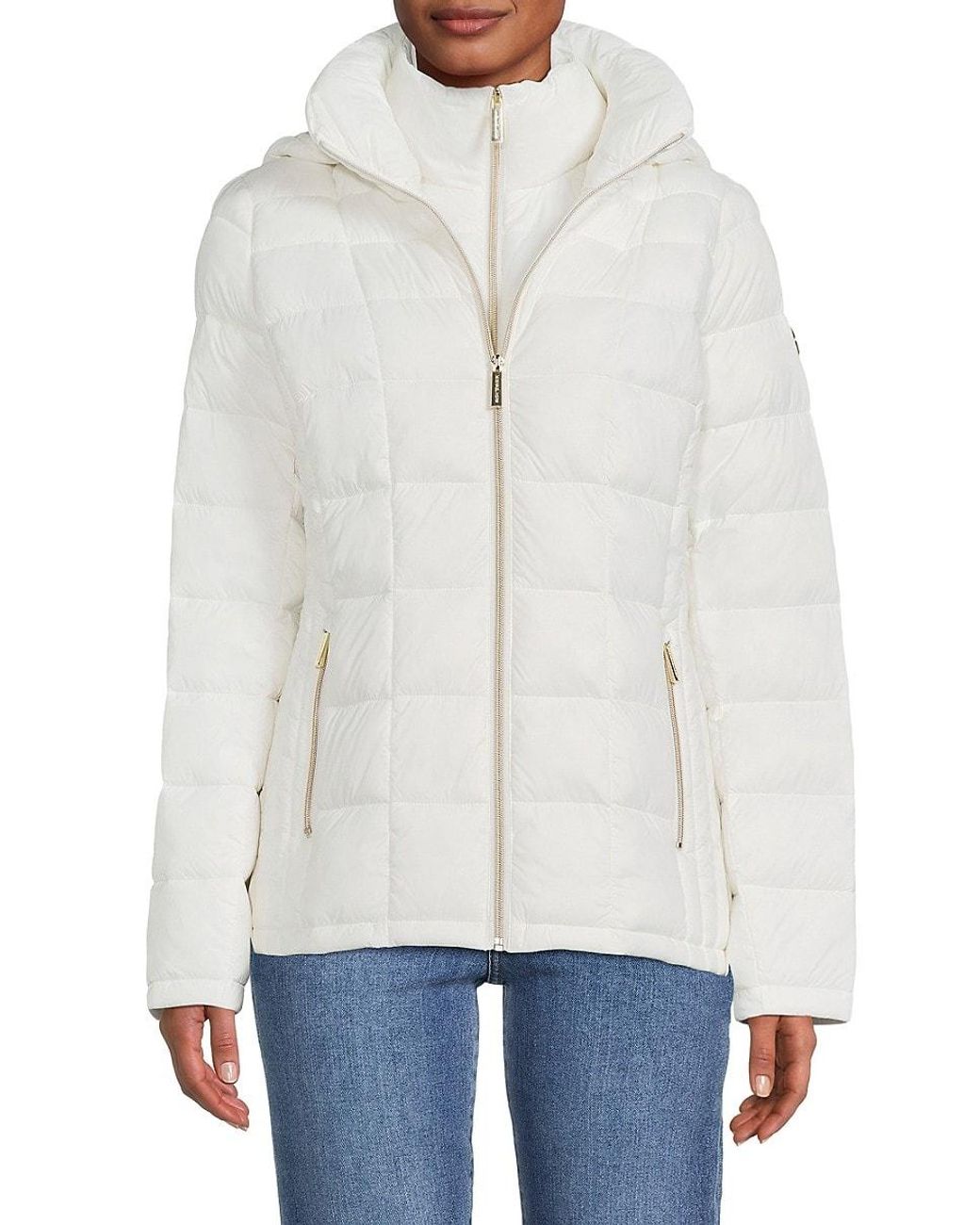 MICHAEL Michael Kors Packable Puffer Jacket in White | Lyst