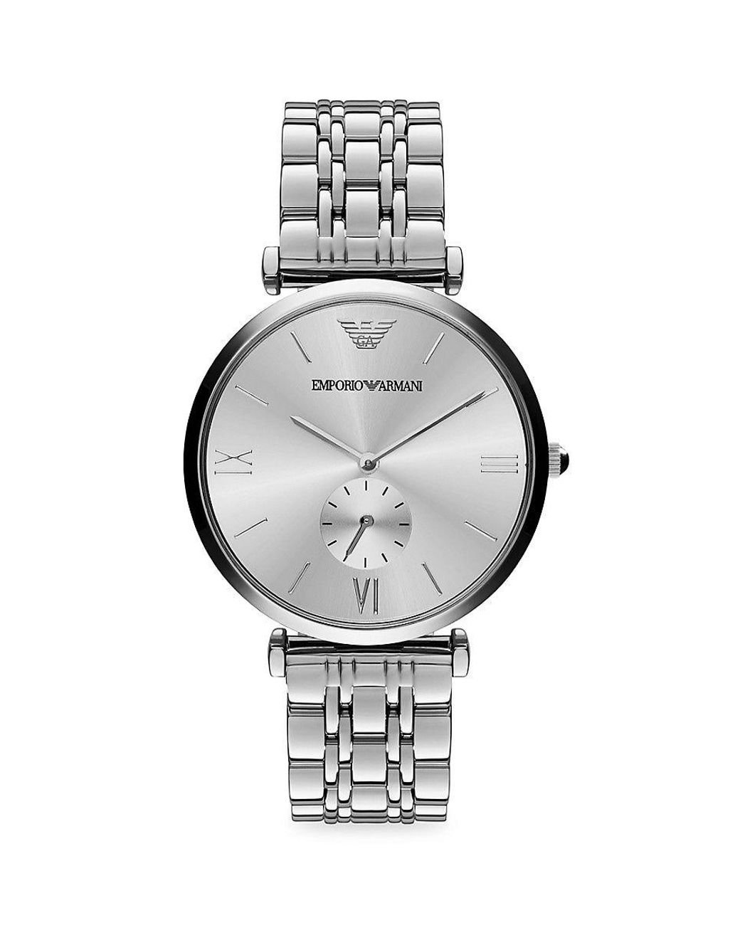 Emporio Armani 40mm Stainless Steel Bracelet Watch in Gray for Men