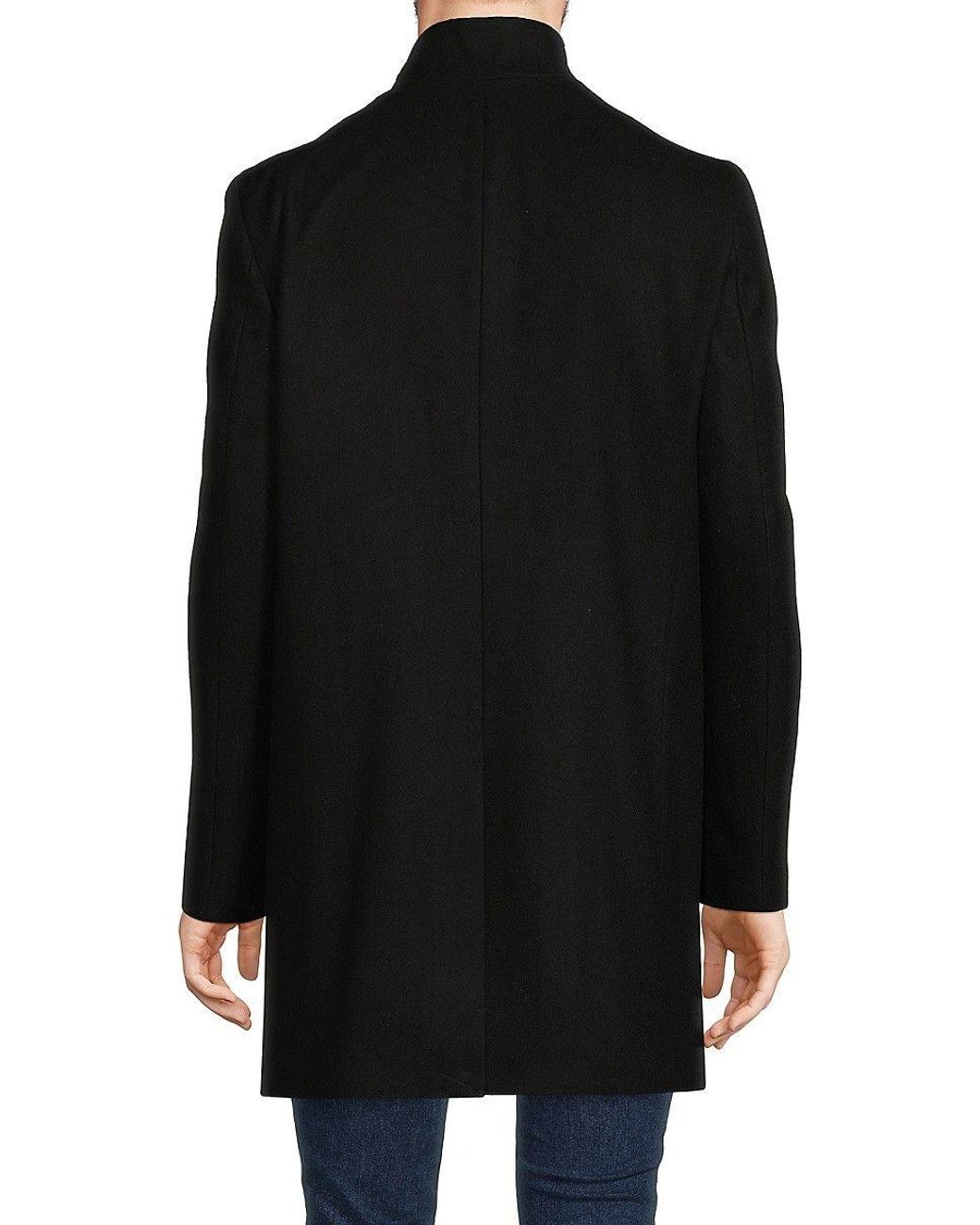 Calvin Klein Mayden Wool Blend Coat in Black for Men Lyst