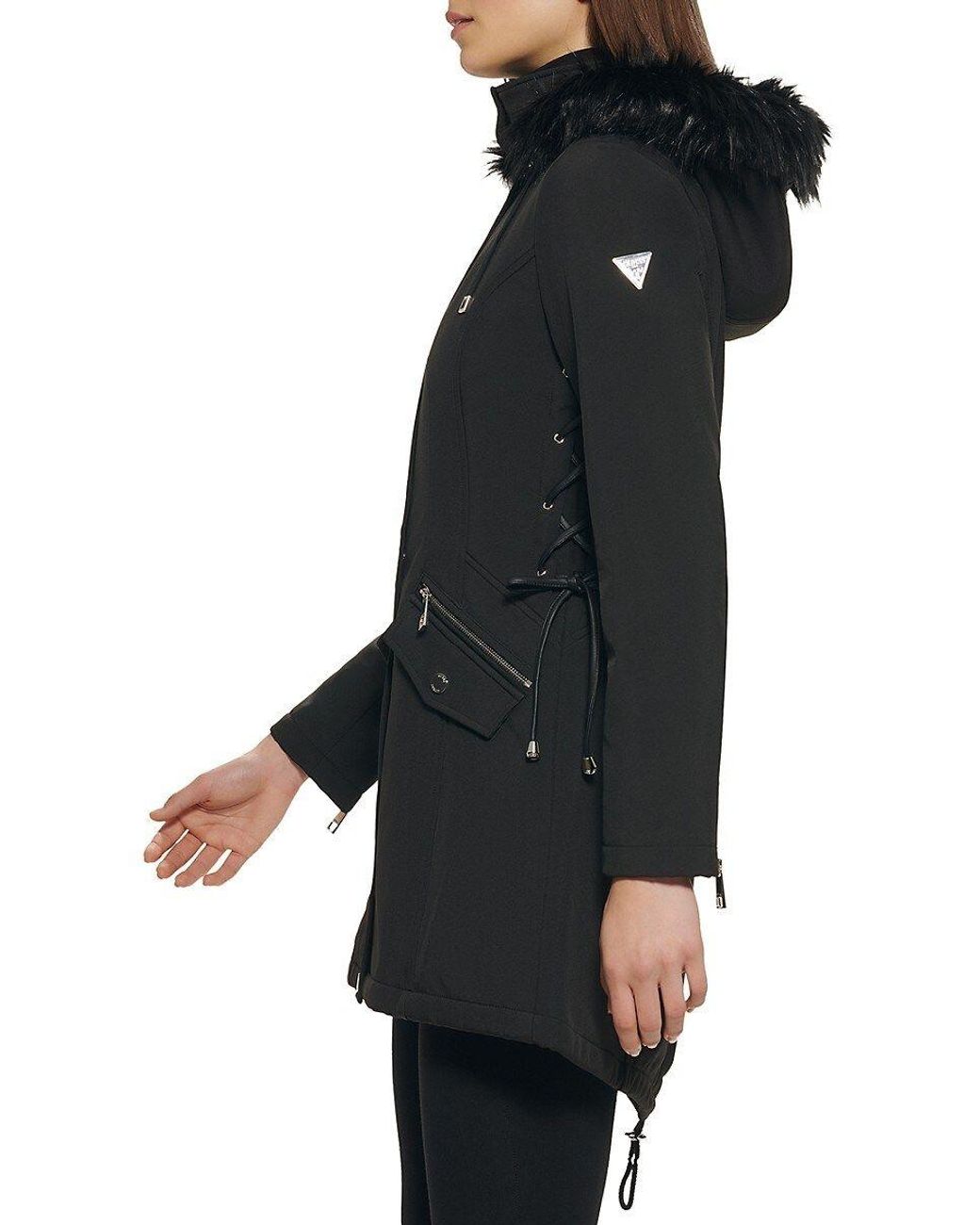 Guess lace up coat cheap