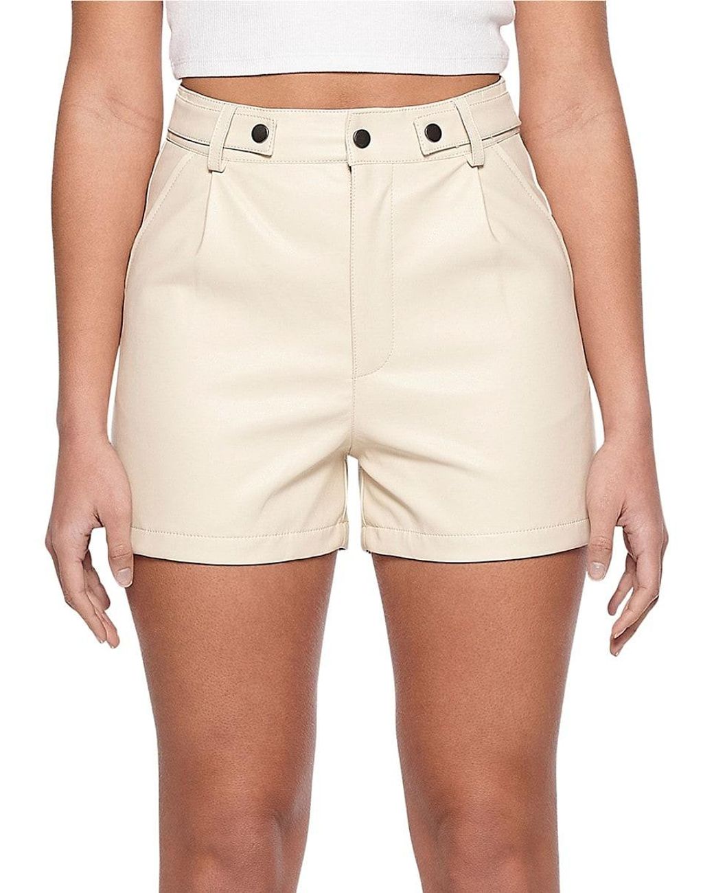 ELEVEN PARIS Vegan Leather Shorts in 