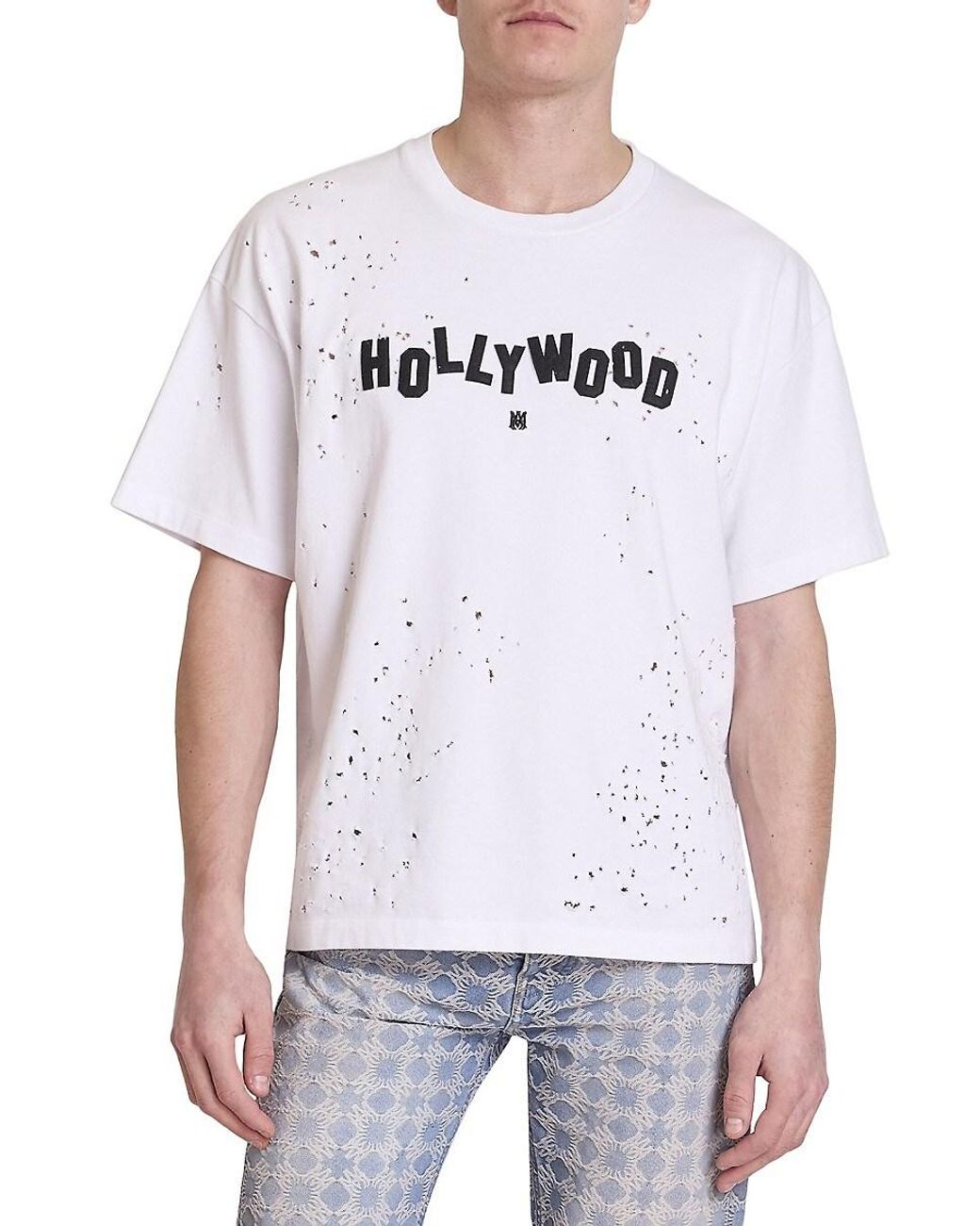 Amiri Hollywood Shotgun Logo T-Shirt in White for Men | Lyst