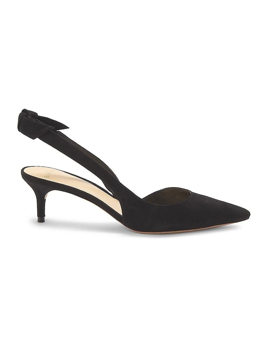 Alexandre Birman Clarita Suede Slingback Kitten Heel Pumps in Black