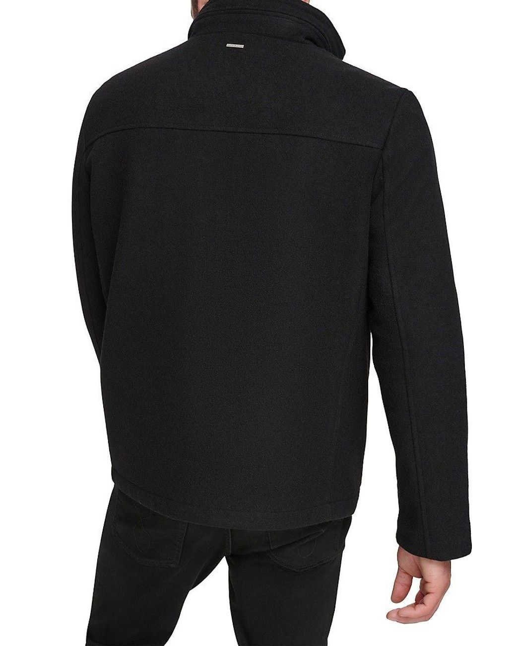 Calvin klein men's shirt collar store wool jacket