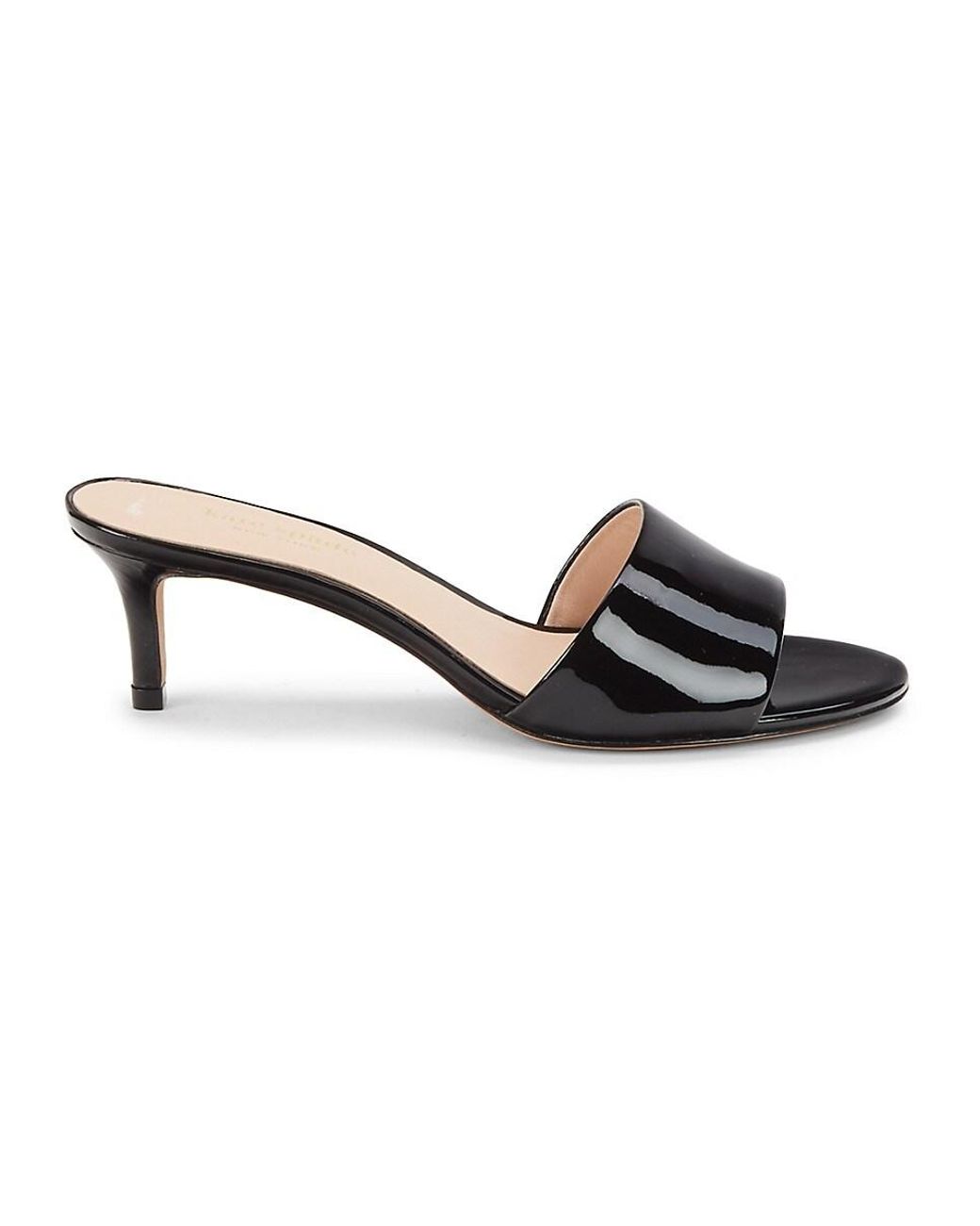 Kate Spade Savvi Patent Leather Kitten-heel Sandals in Black | Lyst