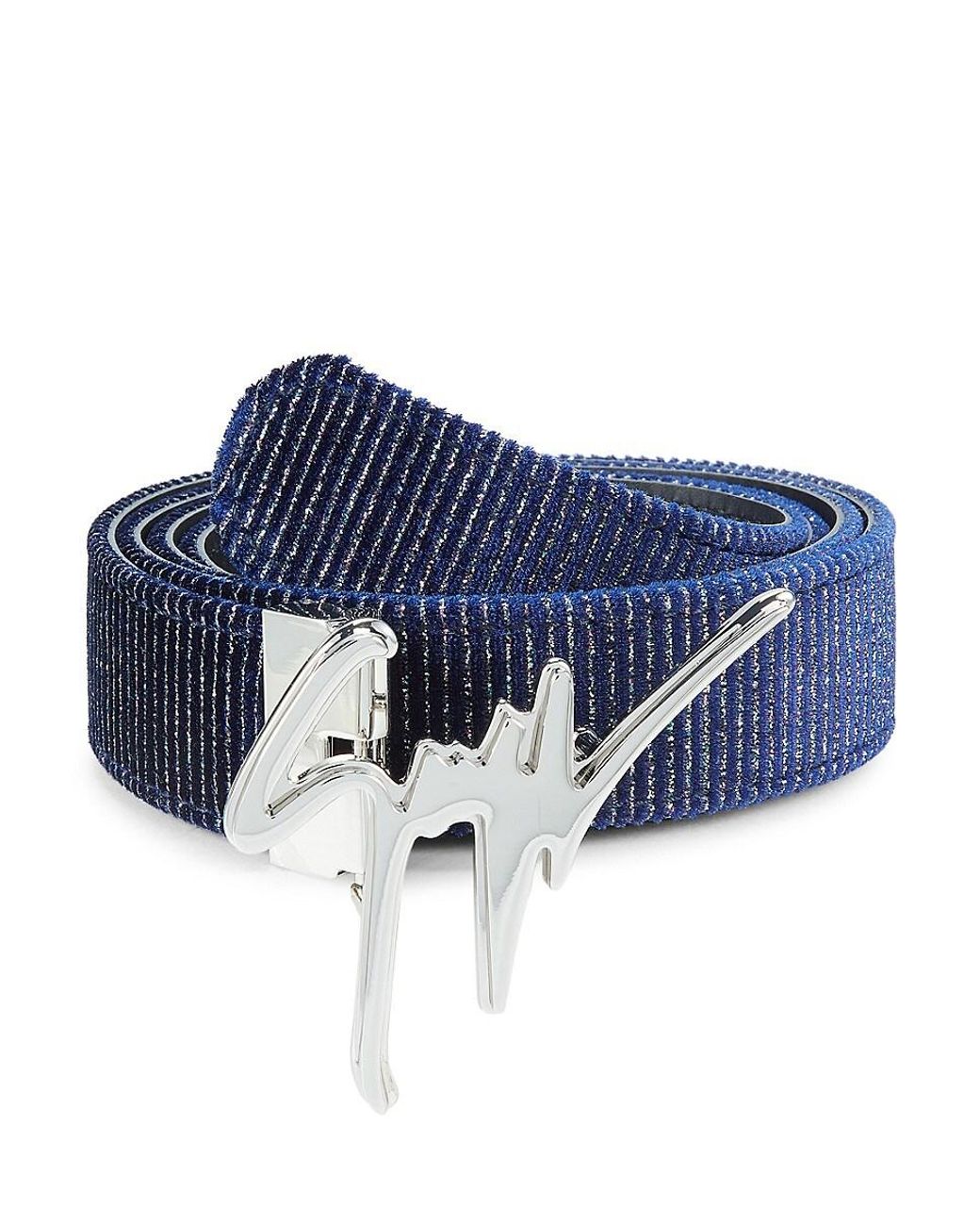 Giuseppe Zanotti Signature Stripe Textile & Leather Belt in Blue for Men |  Lyst