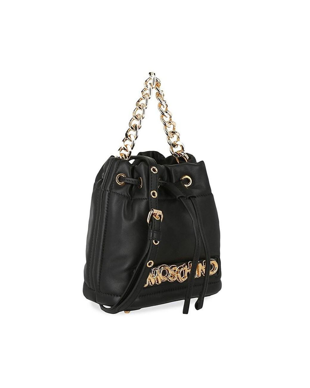 Moschino leather bucket bag sale