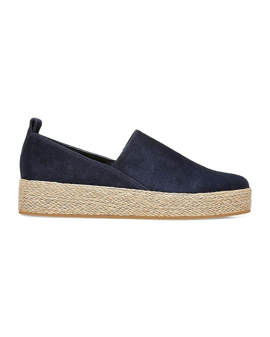 Vince Saxon Suede Espadrille Platform Sneakers in Blue | Lyst