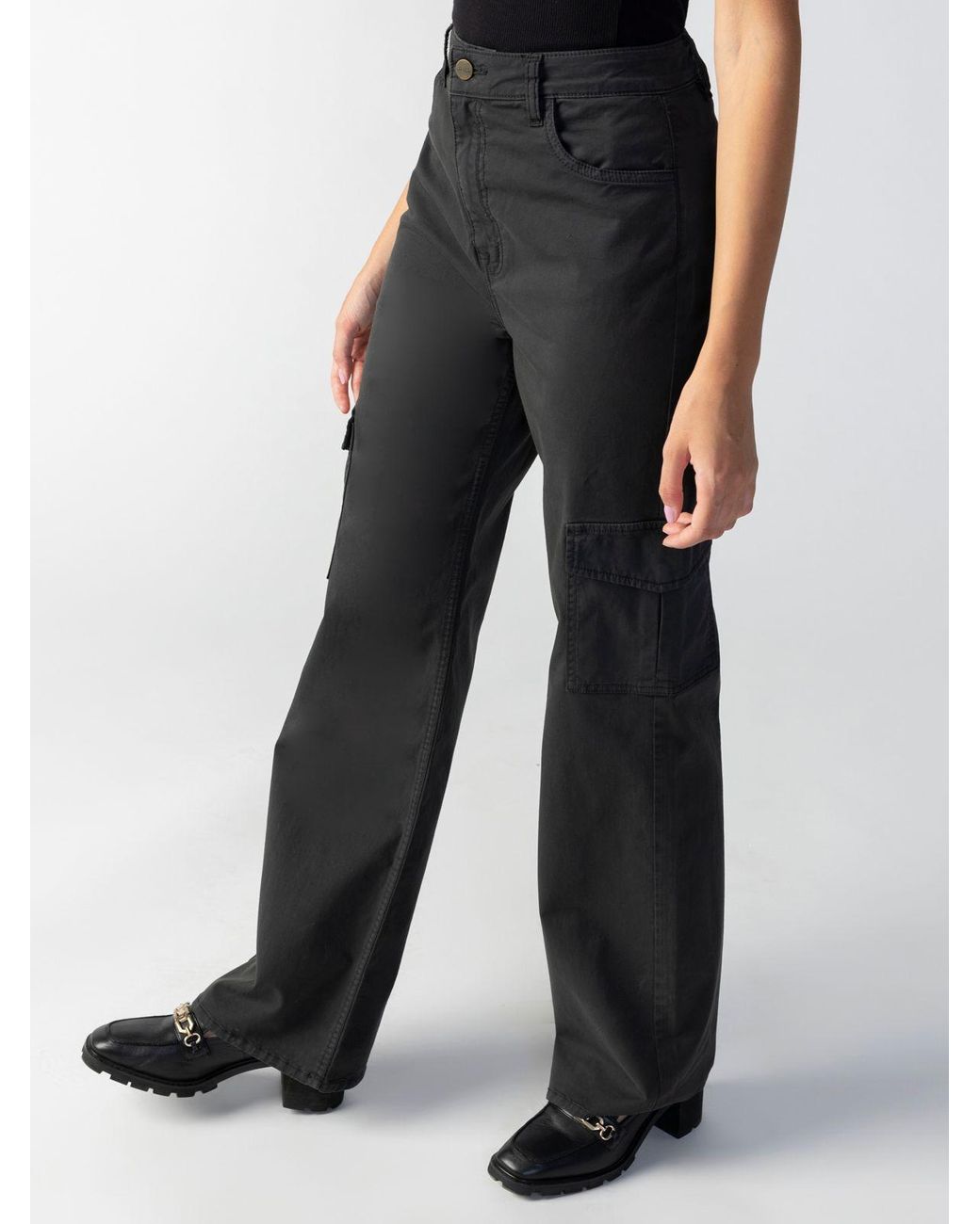Rowan Satin Semi High Rise Cargo Pant Black – Sanctuary Clothing