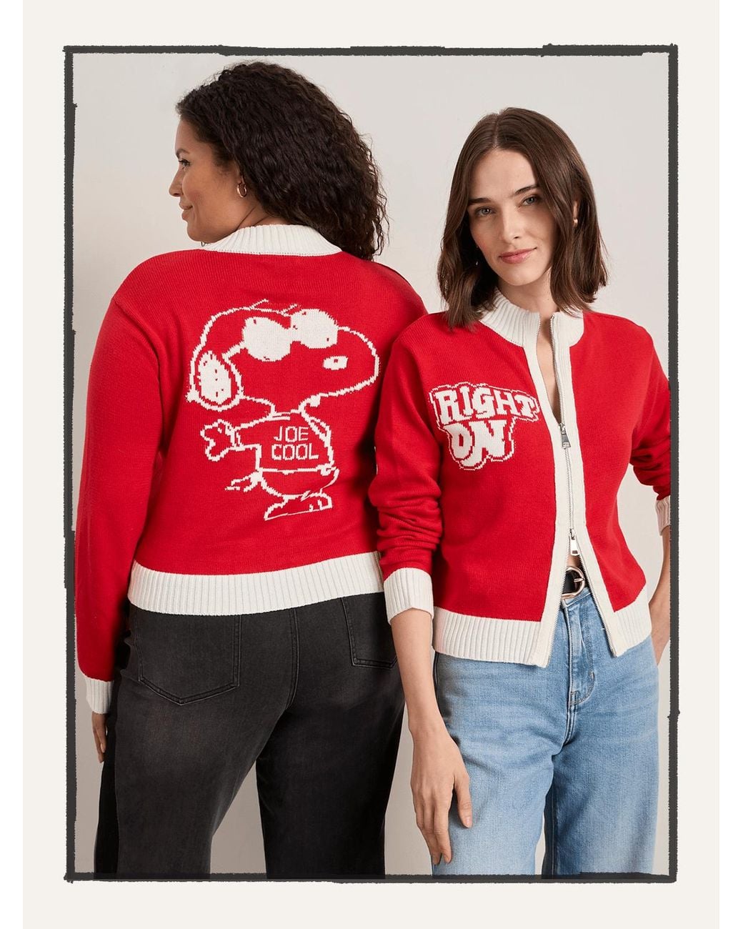 Sanctuary Sanctuary X Peanuts 75th Anniversary Joe Cool Zip Up Sweater ...