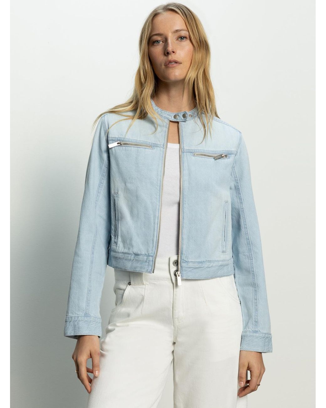 Finish Line Racing Jacket Sanctuary Soft Moto Jacket Finish Line in Blue | Lyst