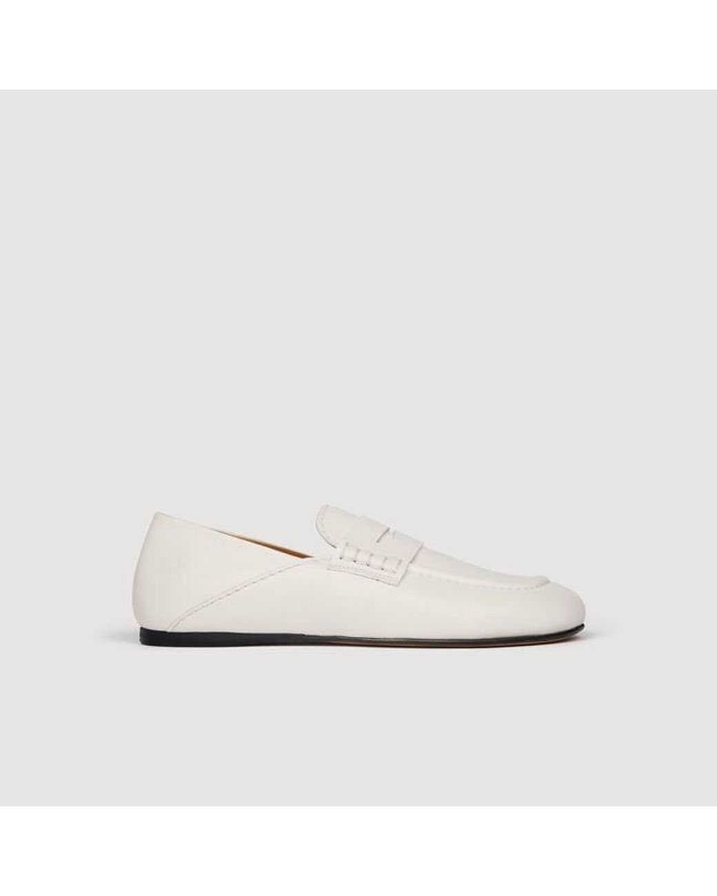 Sandro White Leather Loafers