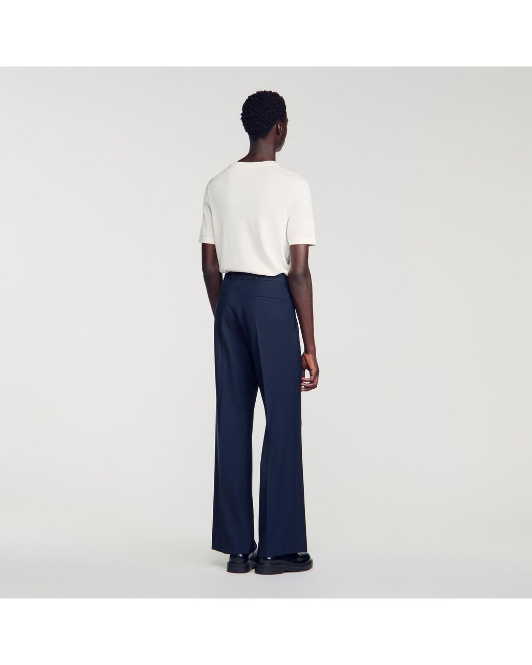 Sandro Blue Wool Suit Trousers for men