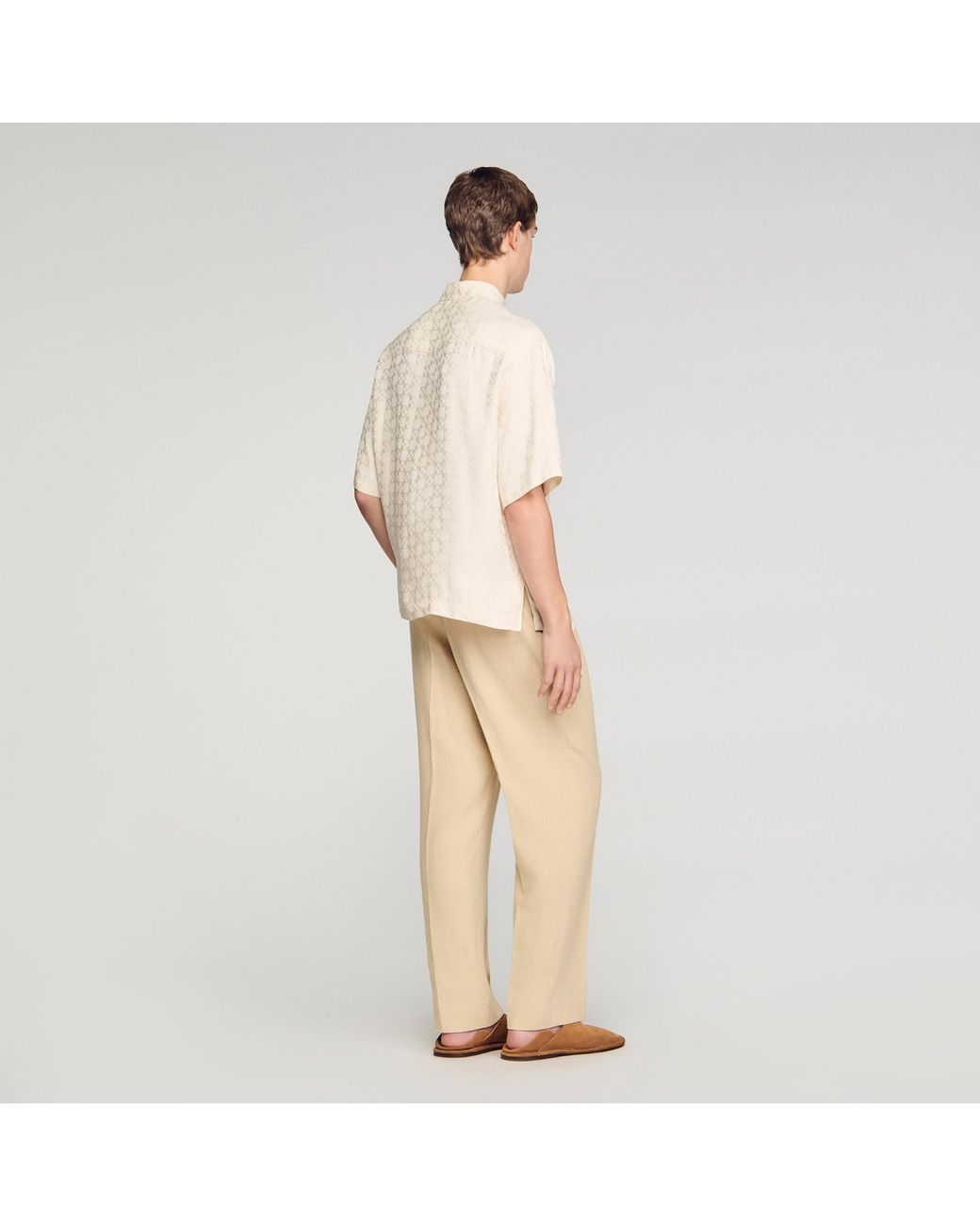 Sandro Natural Square Cross Loose-Fit Shirt for men