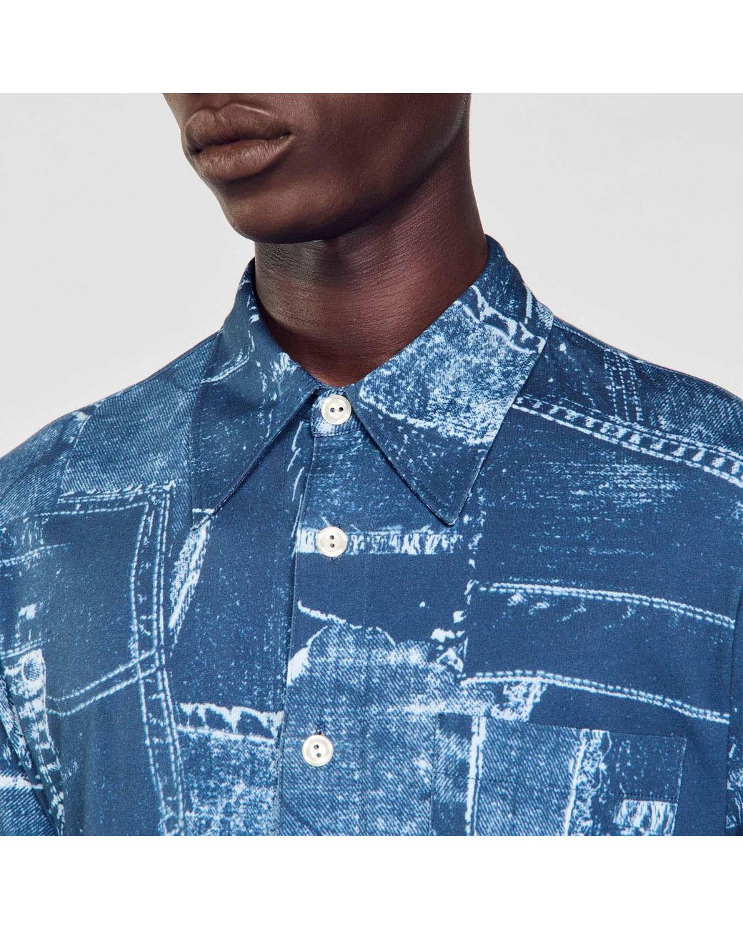 Chemise en coton à imprimé patchwork Sandro pour homme en coloris Blue
